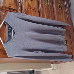 Calvin Klein Men's Gray Lightweight V-Neck Merino Wool Sweater Size Large